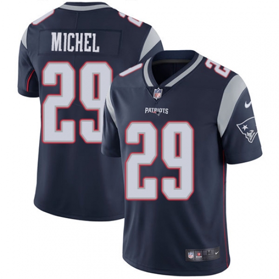 Men's Nike New England Patriots #29 Sony Michel Navy Blue Team Color Vapor Untouchable Limited Player NFL Jersey - Ujersey