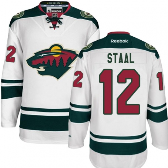 Women's Reebok Minnesota Wild #12 Eric Staal Authentic White Away NHL Jersey - Ujersey