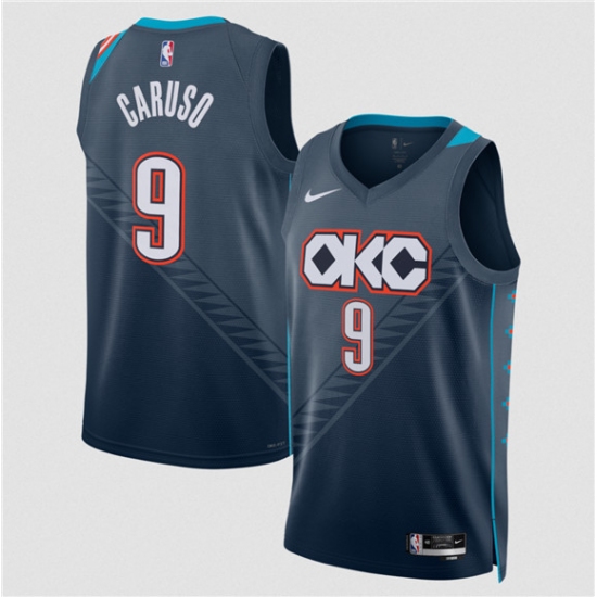 Men's Oklahoma City Thunder #9 Alex Caruso Navy 2025-26 City Edition Swingman Stitched Basketball Jersey - Ujersey
