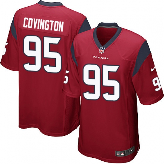 Men's Nike Houston Texans #95 Christian Covington Game Red Alternate NFL Jersey - Ujersey