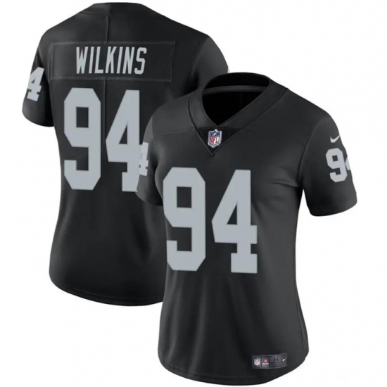 Women's Las Vegas Raiders #94 Christian Wilkins Black Vapor Football Stitched Jersey - Ujersey