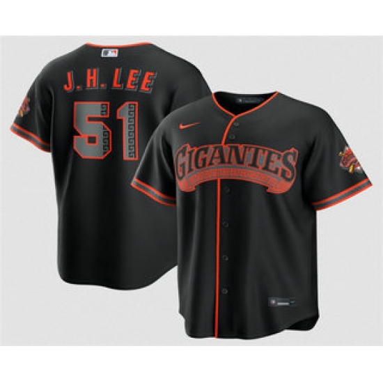 Men's San Francisco Giants #51 Jung Hoo Lee Black 2026 Alternate Stadium Stitched Jersey - Ujersey