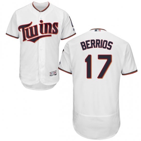 Men's Majestic Minnesota Twins #17 Jose Berrios White Home Flex Base Authentic Collection MLB Jersey