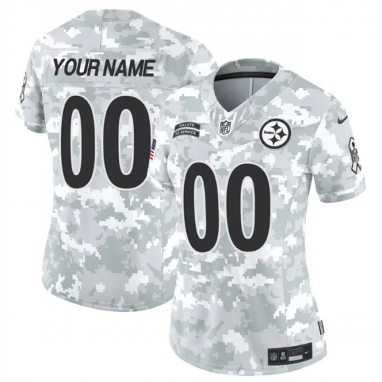 Women's Pittsburgh Steelers Active Player Custom 2024 F.U.S.E Arctic Camo Salute To Service Limited Stitched Football Jersey(Run Small) - Ujersey