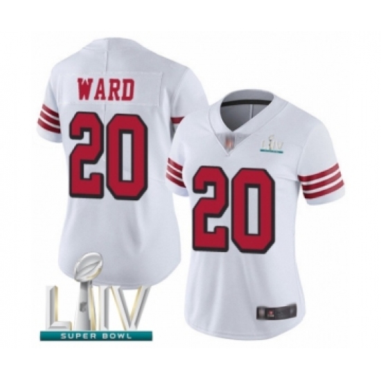 Women's San Francisco 49ers #20 Jimmie Ward Limited White Rush Vapor Untouchable Super Bowl LIV Bound Football Jersey - Ujersey