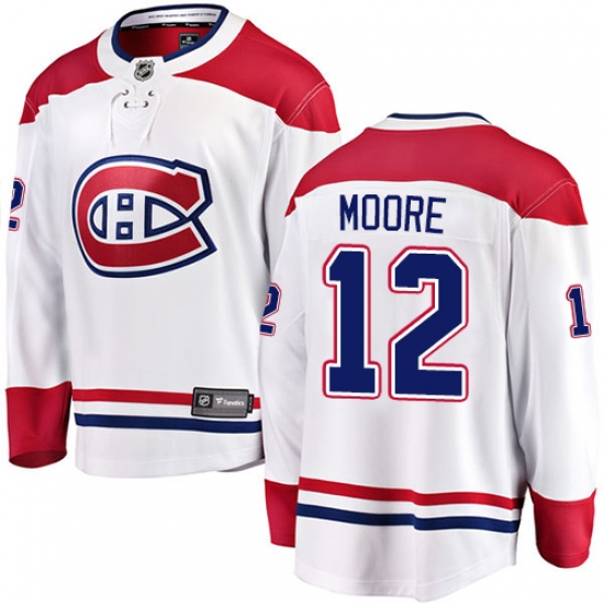 Youth Montreal Canadiens #12 Dickie Moore Authentic White Away Fanatics Branded Breakaway NHL Jersey - Ujersey