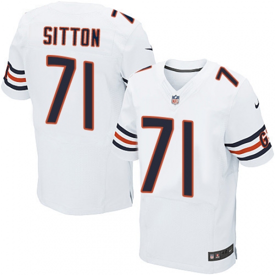 Men's Nike Chicago Bears #71 Josh Sitton Elite White NFL Jersey - Ujersey