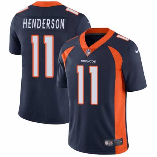 Men's Nike Denver Broncos #11 Carlos Henderson Navy Blue Alternate Vapor Untouchable Limited Player NFL Jersey - Ujersey