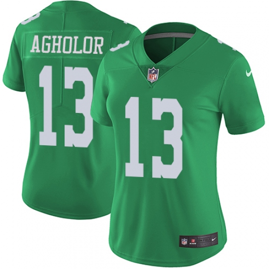 Women's Nike Philadelphia Eagles #13 Nelson Agholor Limited Green Rush Vapor Untouchable NFL Jersey - Ujersey