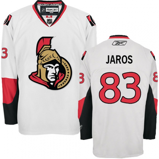 Men's Reebok Ottawa Senators #83 Christian Jaros Authentic White Away NHL Jersey - Ujersey