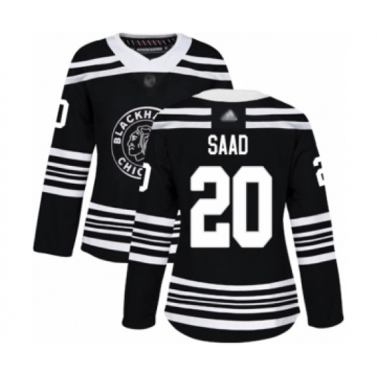 Women's Chicago Blackhawks #20 Brandon Saad Authentic Black Alternate Hockey Jersey - Ujersey