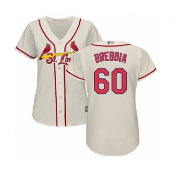 Women's St. Louis Cardinals #60 John Brebbia Authentic Cream Alternate Cool Base Baseball Player Jersey - Ujersey