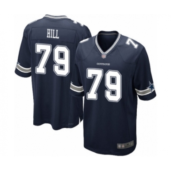 Men's Dallas Cowboys #79 Trysten Hill Game Navy Blue Team Color Football Jersey - Ujersey
