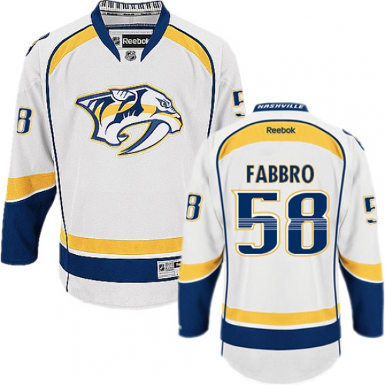 Youth Reebok Nashville Predators #58 Dante Fabbro Authentic White Away NHL Jersey - Ujersey