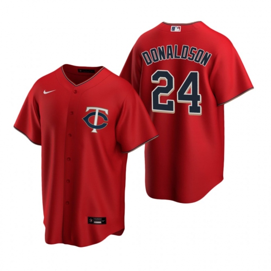 Men's Nike Minnesota Twins #24 Josh Donaldson Red Alternate Stitched Baseball Jersey - Ujersey