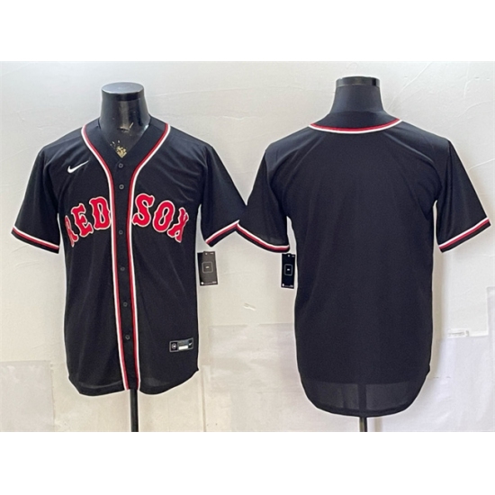 Men's Boston Red Sox Team Big Logo 2026 Fashion Replica Black Out Stitched Baseball Jersey - Ujersey