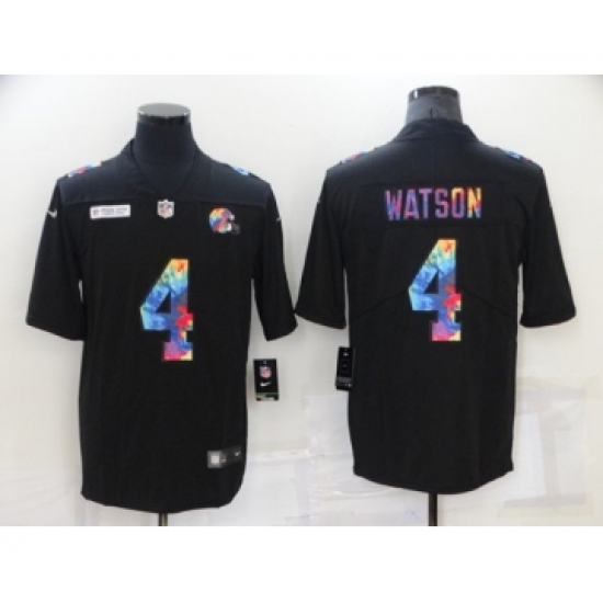 Men's Cleveland Browns #4 Deshaun Watson Black Crucial Catch Limited Stitched Jersey - Ujersey