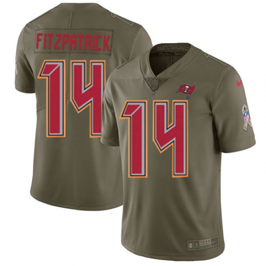 Men's Nike Tampa Bay Buccaneers #14 Ryan Fitzpatrick Limited Olive 2017 Salute to Service NFL Jersey - Ujersey
