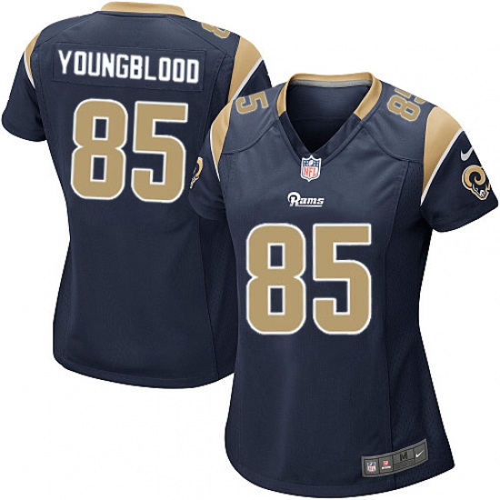 Women's Nike Los Angeles Rams #85 Jack Youngblood Game Navy Blue Team Color NFL Jersey - Ujersey