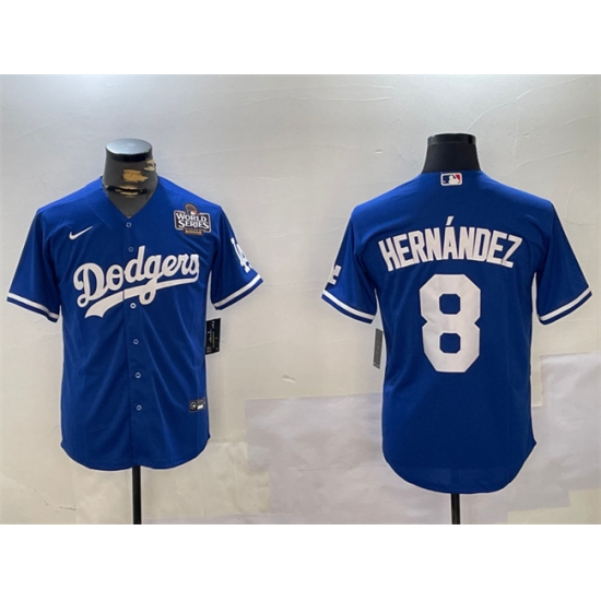 Men's Los Angeles Dodgers #8 Enrique Hernández Royal 2024 World Series Cool Base Stitched Baseball Jersey - Ujersey