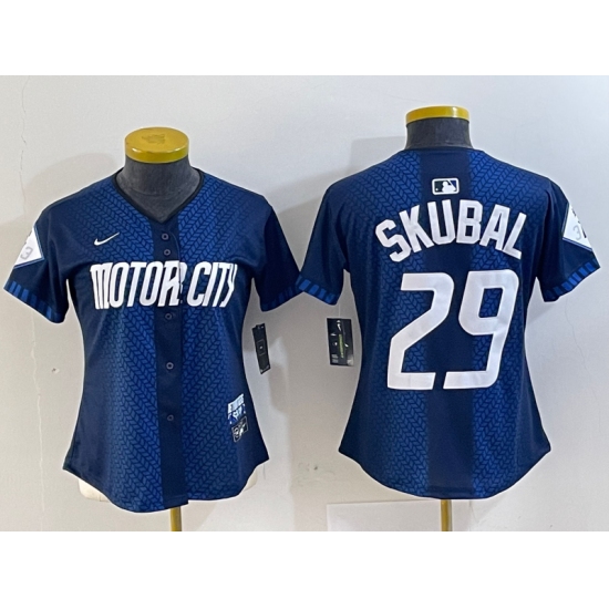 Women's Detroit Tigers #29 Tarik Skubal 2024 Navy City Connect Cool Base Limited Stitched Jersey - Ujersey
