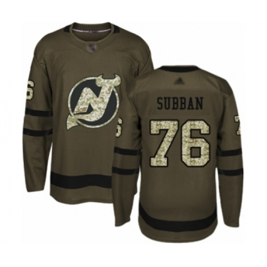 Youth New Jersey Devils #76 P. K. Subban Authentic Green Salute to Service Hockey Jersey - Ujersey