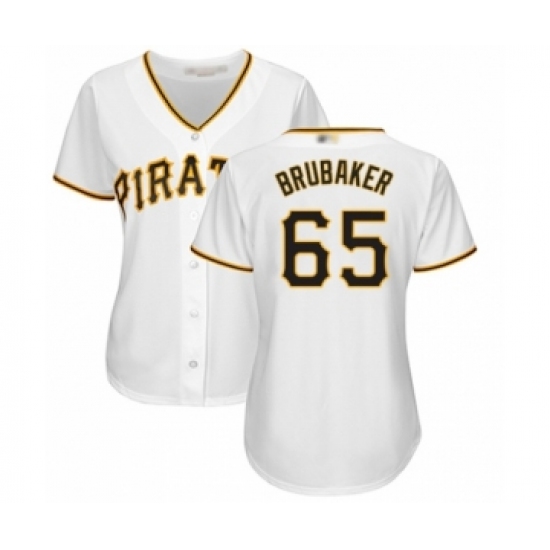 Women's Pittsburgh Pirates #65 J.T. Brubaker Authentic White Home Cool Base Baseball Player Jersey - Ujersey
