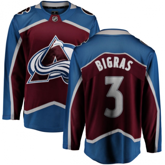 Men's Colorado Avalanche #3 Chris Bigras Fanatics Branded Maroon Home Breakaway NHL Jersey - Ujersey