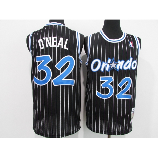 Men's Orlando Magic #32 Shaquille O'Neal Black Mitchell & Ness Black Retired Player Jersey - Ujersey