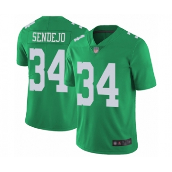 Youth Philadelphia Eagles #34 Andrew Sendejo Limited Green Rush Vapor Untouchable Football Jersey - Ujersey