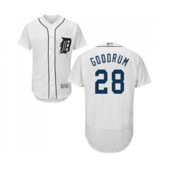 Men's Detroit Tigers #28 Niko Goodrum White Home Flex Base Authentic Collection Baseball Jersey - Ujersey
