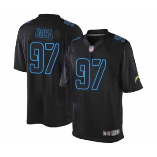 Men's Los Angeles Chargers #97 Joey Bosa Limited Black Rush Impact Football Jersey - Ujersey