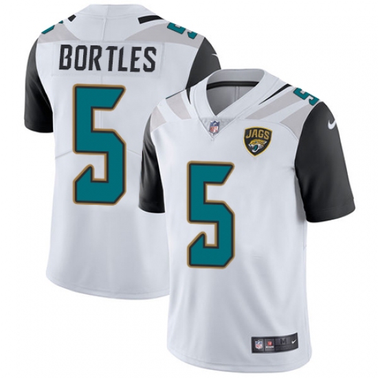 Youth Nike Jacksonville Jaguars #5 Blake Bortles White Vapor Untouchable Limited Player NFL Jersey