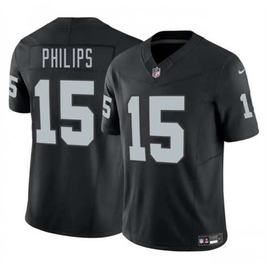 Men's Las Vegas Raiders #15 Kyle Philips Black 2025 F.U.S.E. Vapor Football Stitched Jersey - Ujersey