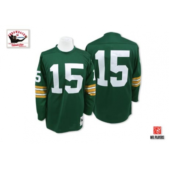 Mitchell and Ness Green Bay Packers #15 Bart Starr Authentic Green Throwback NFL Jersey - Ujersey
