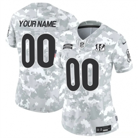 Women's Cincinnati Bengals Active Player Custom 2024 F.U.S.E Arctic Camo Salute To Service Limited Stitched Football Jersey(Run Small) - Ujersey