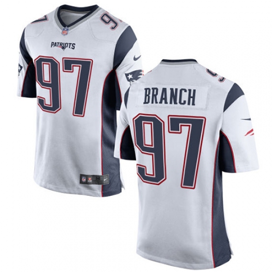Men's Nike New England Patriots #97 Alan Branch Game White NFL Jersey - Ujersey