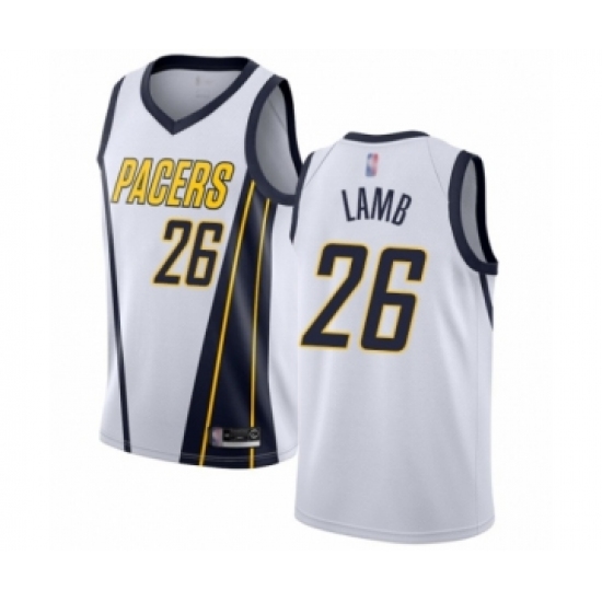 Men's Indiana Pacers #26 Jeremy Lamb White Swingman Jersey - Earned Edition - Ujersey