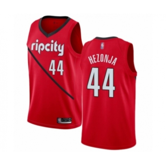 Women's Portland Trail Blazers #44 Mario Hezonja Red Swingman Jersey - Earned Edition - Ujersey