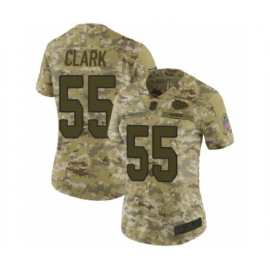 Women's Kansas City Chiefs #55 Frank Clark Limited Camo 2018 Salute to Service Football Jersey - Ujersey