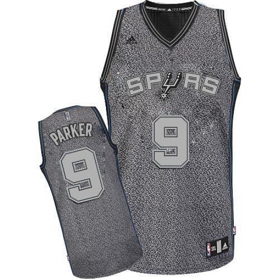 Men's Adidas San Antonio Spurs #9 Tony Parker Swingman Grey Static Fashion NBA Jersey - Ujersey
