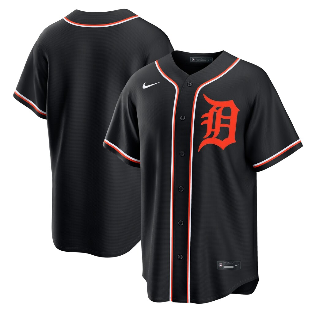 Men's Detroit Tigers Nike Fashion Replica Black Out Jersey - SUjersey01