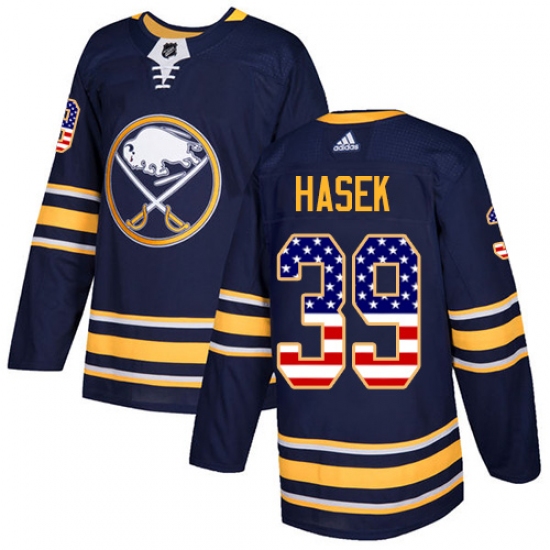 Youth Adidas Buffalo Sabres #39 Dominik Hasek Authentic Navy Blue USA Flag Fashion NHL Jersey - Ujersey