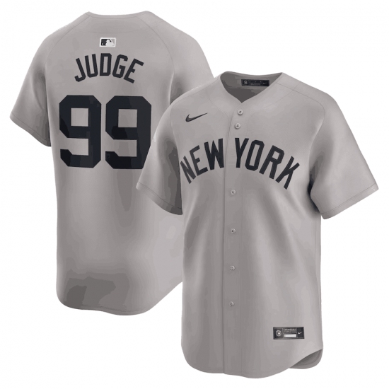 Men's New York Yankees #99 Aaron Judge Gray 2024 Away Limited Cool Base Stitched Baseball Jersey - Ujersey