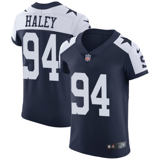 Men's Nike Dallas Cowboys #94 Charles Haley Navy Blue Throwback Alternate Vapor Untouchable Elite Player NFL Jersey - Ujersey