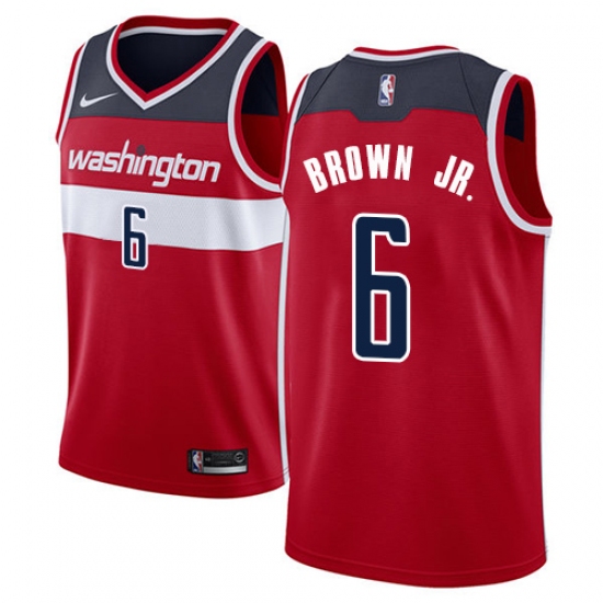 Men's Nike Washington Wizards #6 Troy Brown Jr. Swingman Red NBA Jersey - Icon Edition - Ujersey