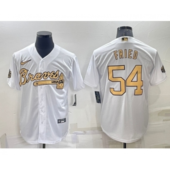 Men's Atlanta Braves #54 Max Fried White 2022 All Star Stitched Cool Base Nike Jersey - Ujersey