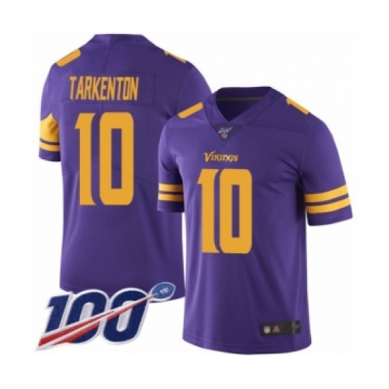 Men's Minnesota Vikings #10 Fran Tarkenton Limited Purple Rush Vapor Untouchable 100th Season Football Jersey - Ujersey
