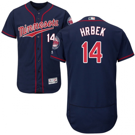 Men's Majestic Minnesota Twins #14 Kent Hrbek Authentic Navy Blue Alternate Flex Base Authentic Collection MLB Jersey - Ujersey