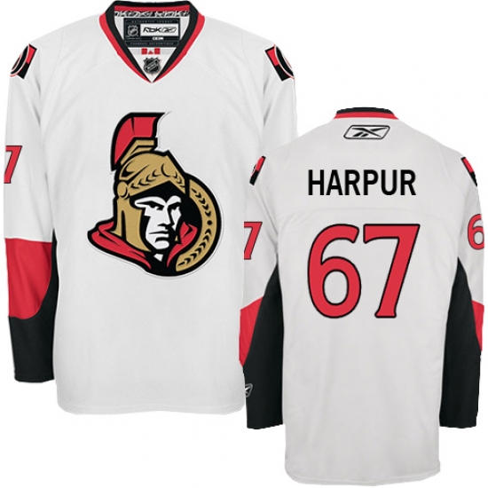 Men's Reebok Ottawa Senators #67 Ben Harpur Authentic White Away NHL Jersey - Ujersey